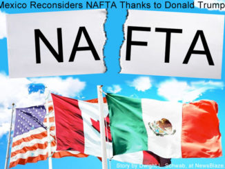 American, Canadian and Mexico flag about NAFTA