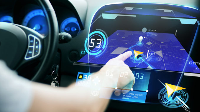blockchain technology tracker in a car navigation system