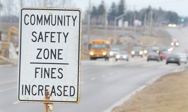 A community safety zone sign