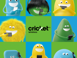 Cricket Wireless poster with monsters holding a phone