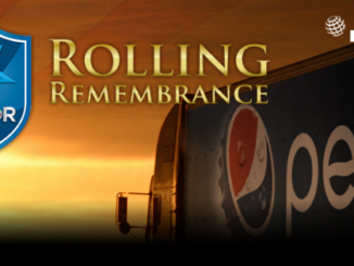 A Pepsi transport with the logo rolling remembrance