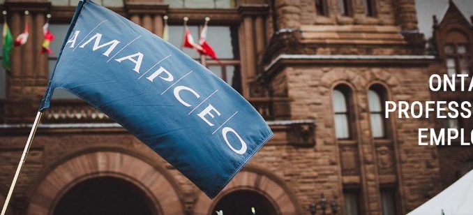 AMAPCEO Flag outside a building captured by GTA weekly Toronto News