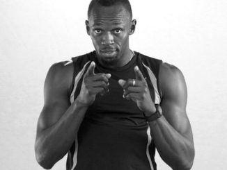 Usain Bolt posing for PokerStars