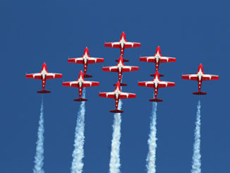 Canadian Forces Snowbirds doing aerobatics tricks in the air captured by GTA Weekly Toronto News