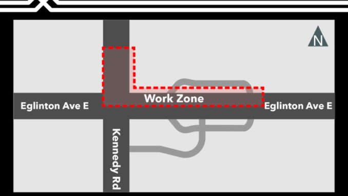 Eglinton Crosstown Enbridge gas distribution line relocation map show by GTA weekly Toronto news