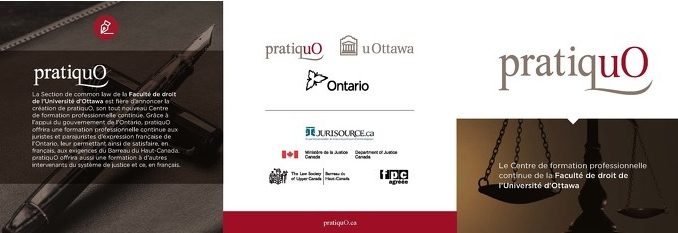 Flyer for the professional development centre for Francophone legal professionals