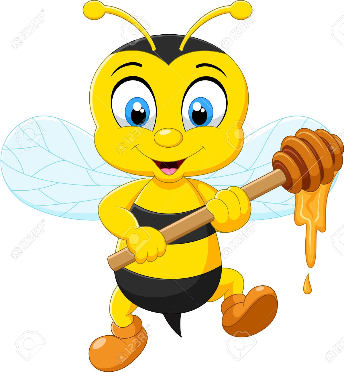 cartoon-bee-holding-honey -