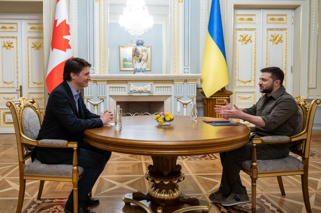 Photo of Kyiv, Ukrainian President Volodymyr Zelenskyy and Canadian Prime Minister Justin Trudeau took part in a video conference of G7 leaders.