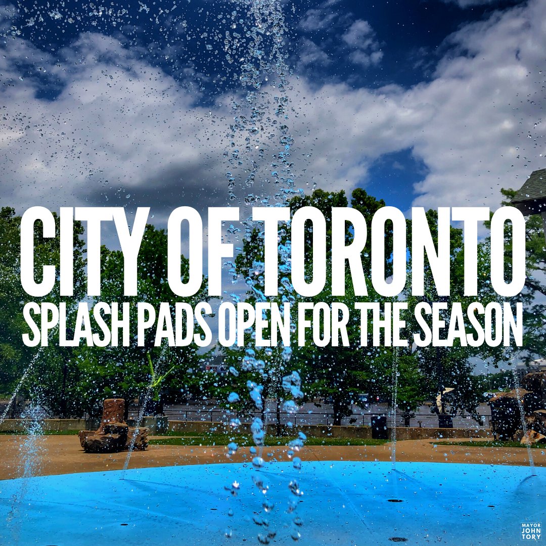 This weekend, the  @CityofToronto  is opening outdoor splash and spray pads for the summer.